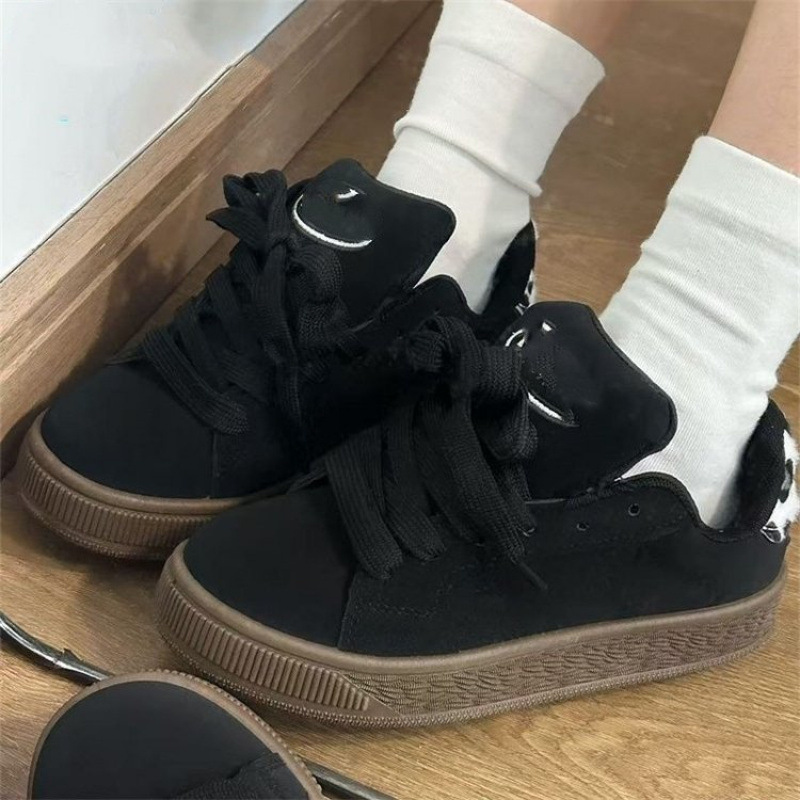 Black leopard print sneakers niche wasteland style casual shoes factory-made versatile thick-soled casual sports shoes for couples board shoes - Image 4