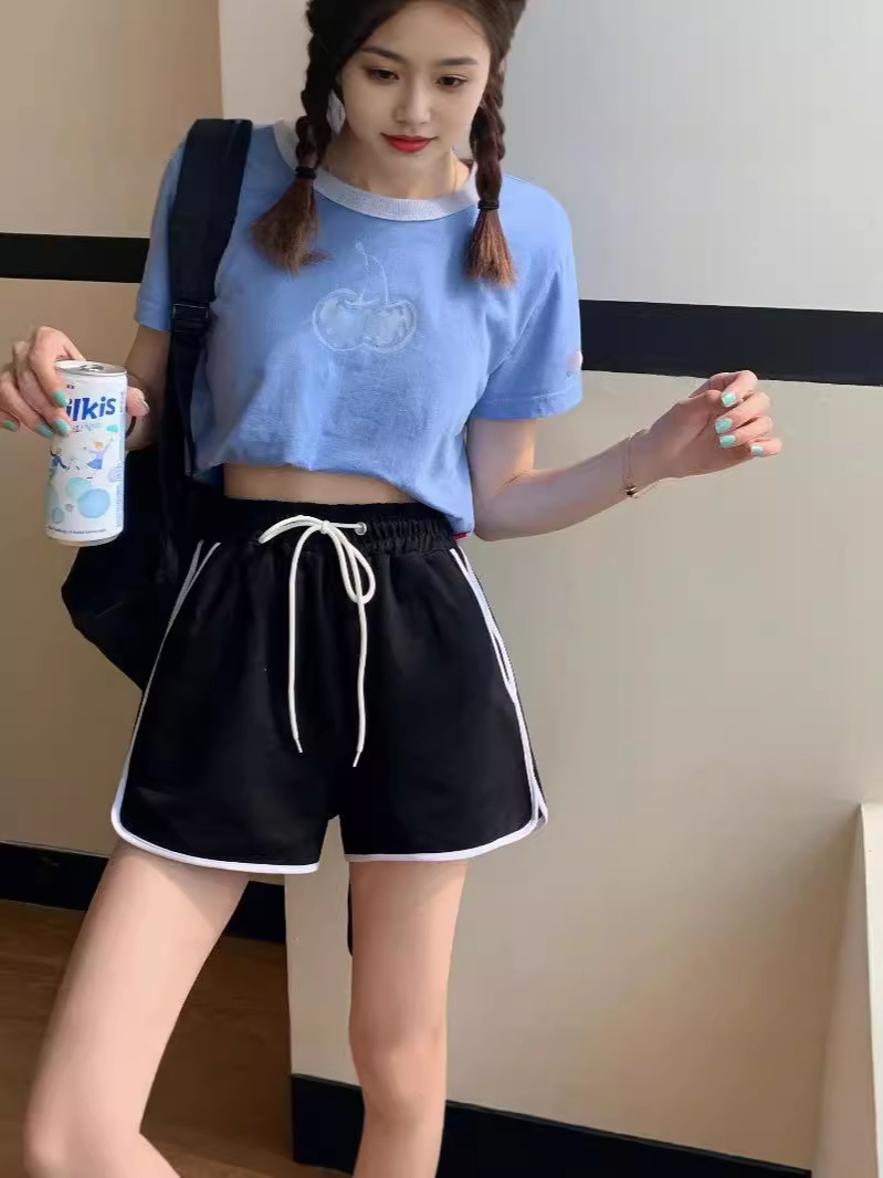 Women s summer sports shorts three-quarter length loose-fitting versatile suitable for outer wear home wear casual wear running yoga high-waisted trendy - Image 4
