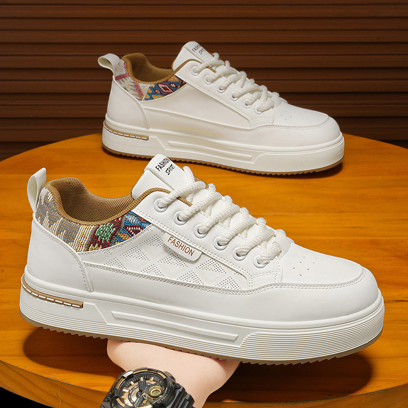 Men s white sneakers 2026 new spring style lightweight casual board shoes vintage retro versatile breathable fashionable sneakers for teenagers - Image 5