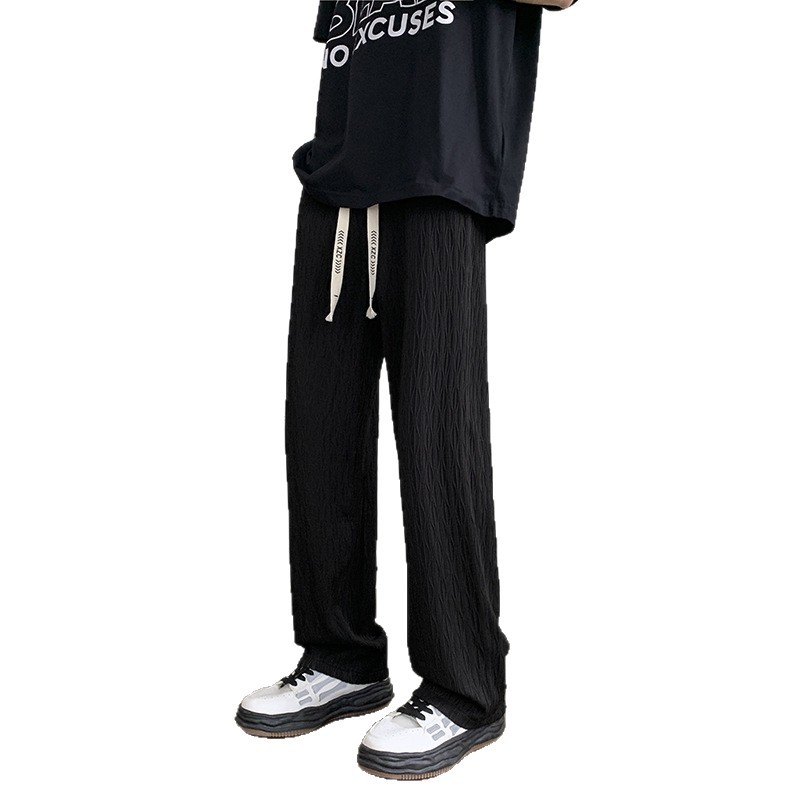 Casual pants men s summer thin ice silk long pants summer drape fashionable loose wide-leg straight-cut sports pants for men - Image 6