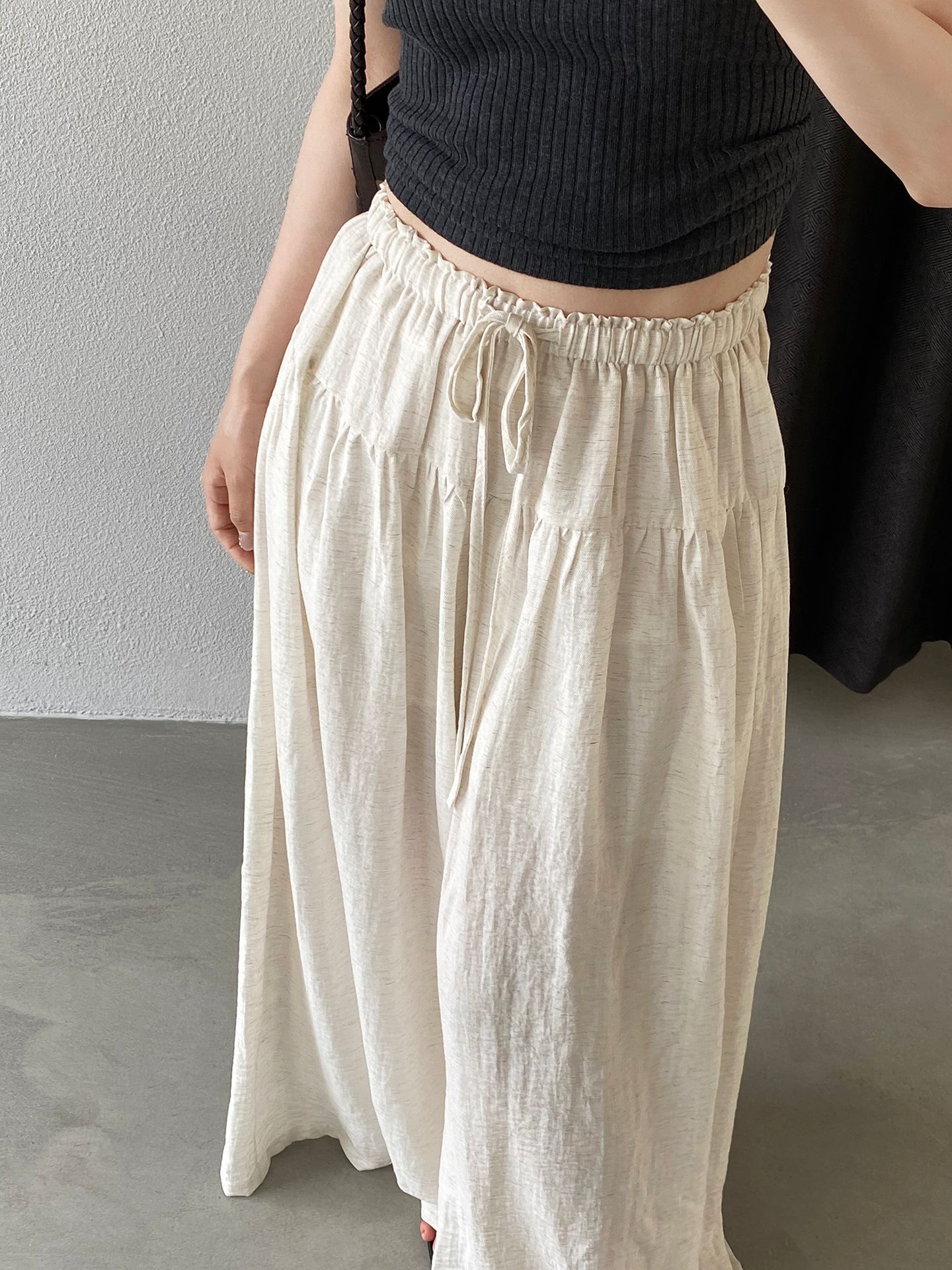 Jiangzuo Cloud Pants Lazy Draping Wide-Leg Pants Skirt Pants Large Flare Loose-Fitting Pants Women s Summer Thin Style 1861