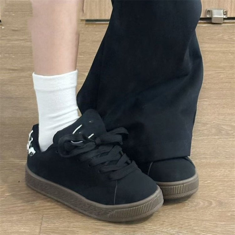Black leopard print sneakers niche wasteland style casual shoes factory-made versatile thick-soled casual sports shoes for couples board shoes