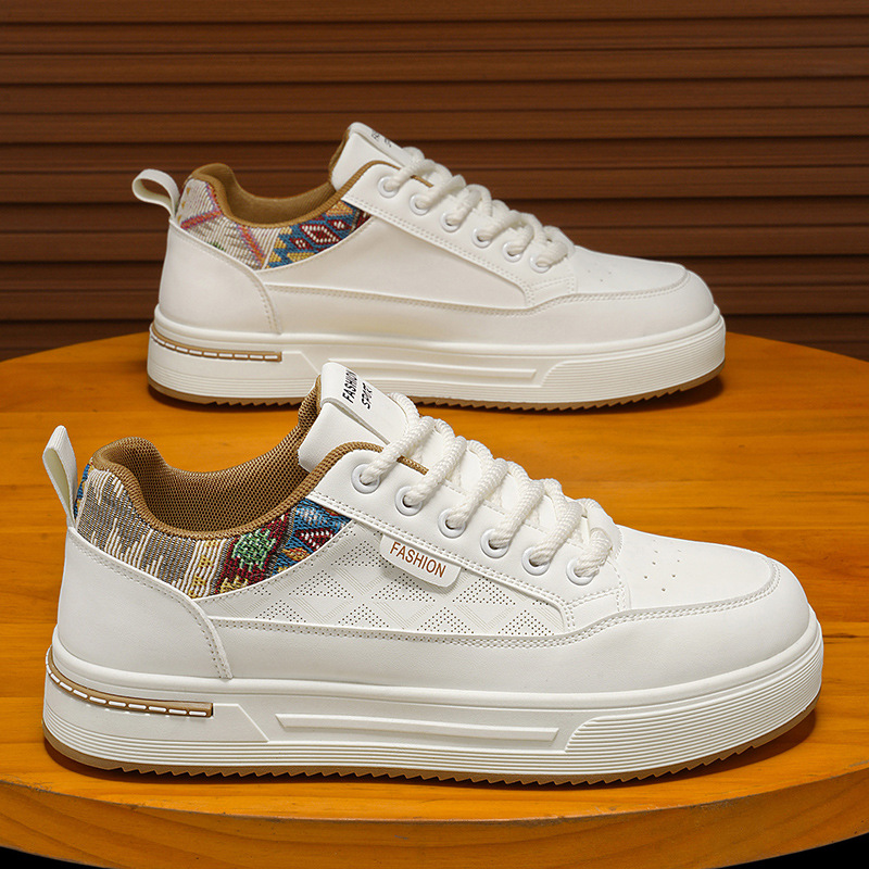 Men s white sneakers 2026 new spring style lightweight casual board shoes vintage retro versatile breathable fashionable sneakers for teenagers - Image 3