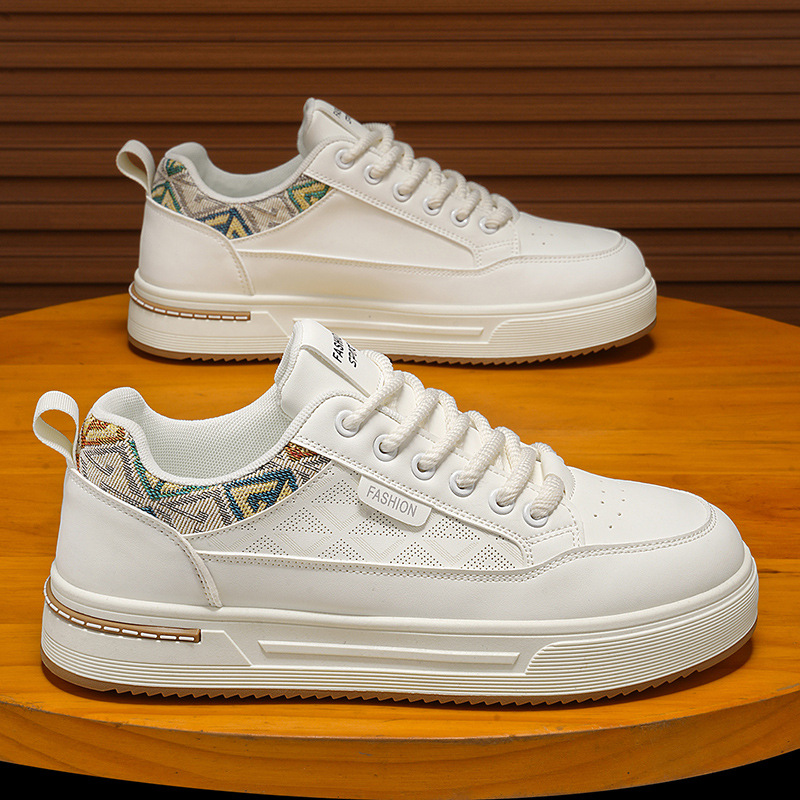 Men s white sneakers 2026 new spring style lightweight casual board shoes vintage retro versatile breathable fashionable sneakers for teenagers - Image 4